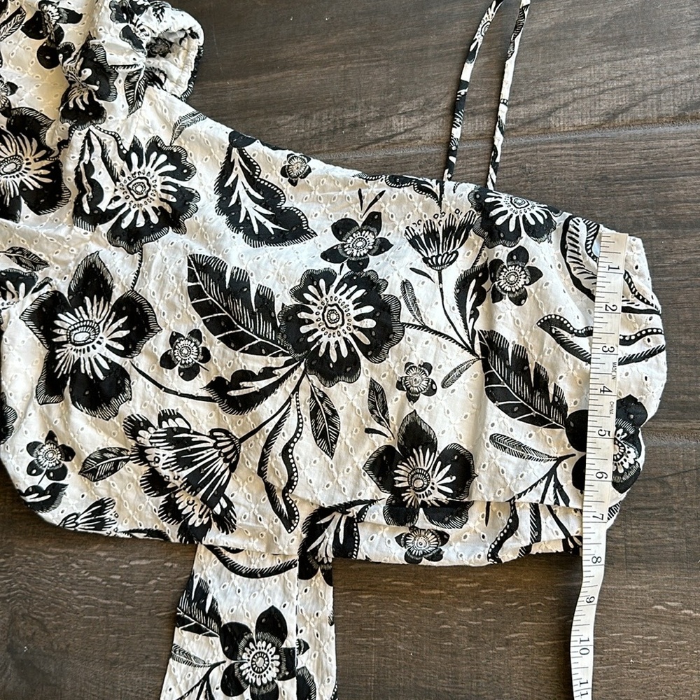 Anthropologie Maeve One-Shoulder Floral Eyelet Top - Picture 9 of 11